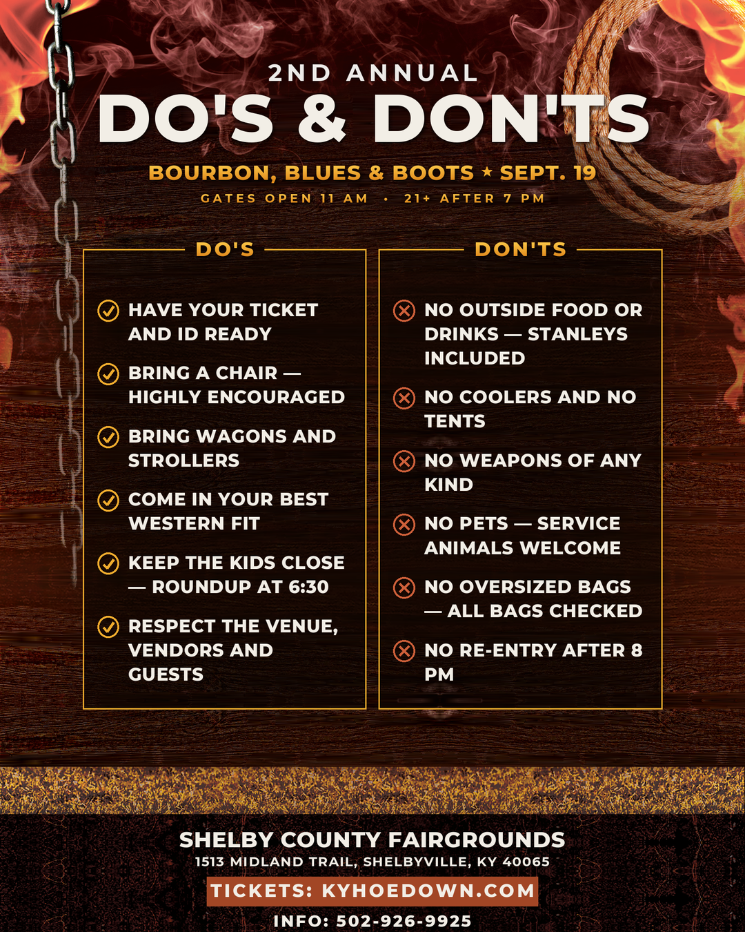Do's and Don'ts for Bourbon, Blues & Boots